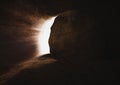 The death and resurrection of Jesus Christ, the tomb and the bright light