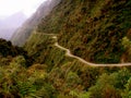 The Death Road, a popular path for mountain biking tourists. Coroico, La Paz, Bolivia Royalty Free Stock Photo