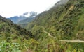 The Death Road, a popular path for mountain biking tourists between La Paz and Coroico, Bolivia Royalty Free Stock Photo