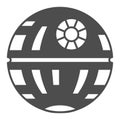 Death Star solid icon, star wars concept, space station and galactical superweapon vector sign on white background