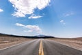 Death Valley, California. Lonely highway through the desert Royalty Free Stock Photo