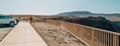 Padre Crowley Point at 4000 feet in Death Valley National Park, parking and tourists Royalty Free Stock Photo