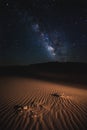 Death Valley Dunes at night under the the Milky Way Royalty Free Stock Photo