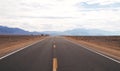 Death Valley highway to the mountains Royalty Free Stock Photo