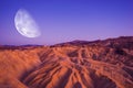 Death Valley Moon Night Royalty Free Stock Photo