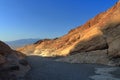 Death Valley National Park, Golden Evening Light on the Barren Sandstone Rocks at the Mouth of Mosaic Canyon, California, USA Royalty Free Stock Photo