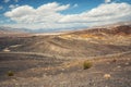 Death Valley National Park road trip. Volcanic landscape, Ubehebe Crater Royalty Free Stock Photo