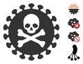 Vector Flat Death Virus Icon with Bonus Icons