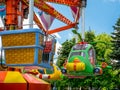 Deatil with a amusement ride toy helicopter Royalty Free Stock Photo