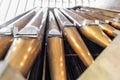 Deatil of the majestic organ in the rock church of Temppeliaukio in Helsinki - 3 Royalty Free Stock Photo