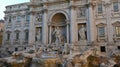 Marble baroque roman fountain Trevi with water in the midle of Rome â Italy.