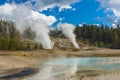 Geothermal pool and steam vents Royalty Free Stock Photo