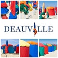 Deauville beach collage Royalty Free Stock Photo