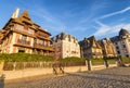 Deauville beach in Normandy, France at sunset Royalty Free Stock Photo