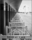 Deauville, Normandy, France. The celebrities bath cabins at the city beach. Royalty Free Stock Photo