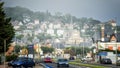 Deauville, Normandy, France at foggy weather Royalty Free Stock Photo