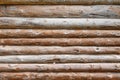 Debarked Rough Log Cabin Wall Horizontal Background Royalty Free Stock Photo