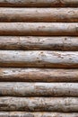 Debarked Rough Log Cabin Wall Vertical Background