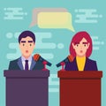 Election debate concept vector illustration in flat style