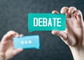 Debate, argument, controversy and disputation concept