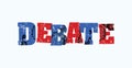 Debate Concept Stamped Word Art Illustration