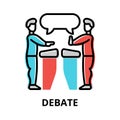 Debate icon concept, politics collection