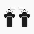 Debate icon. Flat style vector .