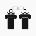 Debate icon. Flat style vector.