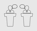 Debate line Icon Royalty Free Stock Photo