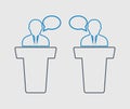 Debate line Icon Royalty Free Stock Photo