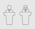 Debate line Icon Royalty Free Stock Photo