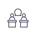 debate line icon on white Royalty Free Stock Photo