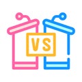 Debates candidates tribunes color icon vector illustration