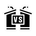 Debates candidates tribunes glyph icon vector illustration