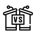 Debates candidates tribunes line icon vector illustration