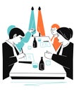 Debates and negotiations - colorful flat design style illustration Royalty Free Stock Photo