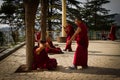 Debating Buddhist monks, Dalai Lama temple, McLeod Ganj, India