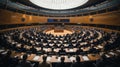 Debating chamber hemicycle during a one day plenary session. Generative AI Royalty Free Stock Photo