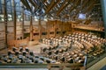 The debating chamber inside the Scottish Parliament, Holyrood, Edinburgh, Scotland, UK Royalty Free Stock Photo