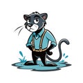 Debating Panther in an Overstimulated State Royalty Free Stock Photo