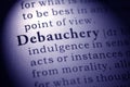 Definition of the word debauchery Royalty Free Stock Photo