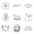 Debauchery icons set, outline style