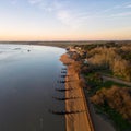 Deben river aerial view at Bawdsey Royalty Free Stock Photo