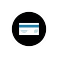 Debit card round flat icon vector illustration