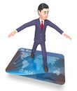 Debit Card Shows Business Person And Bankruptcy 3d Rendering Royalty Free Stock Photo