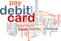 Debit card word cloud Royalty Free Stock Photo