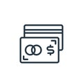 debit cards icon vector from shopping and ecomerce concept. Thin line illustration of debit cards editable stroke. debit cards