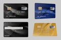 Debit cards. Plastic bank financial credit cards realistic template