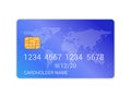 Debit credit card bank design template realistic icon