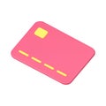 Debit credit card banking plastic tool online shopping financial order payment 3d icon vector